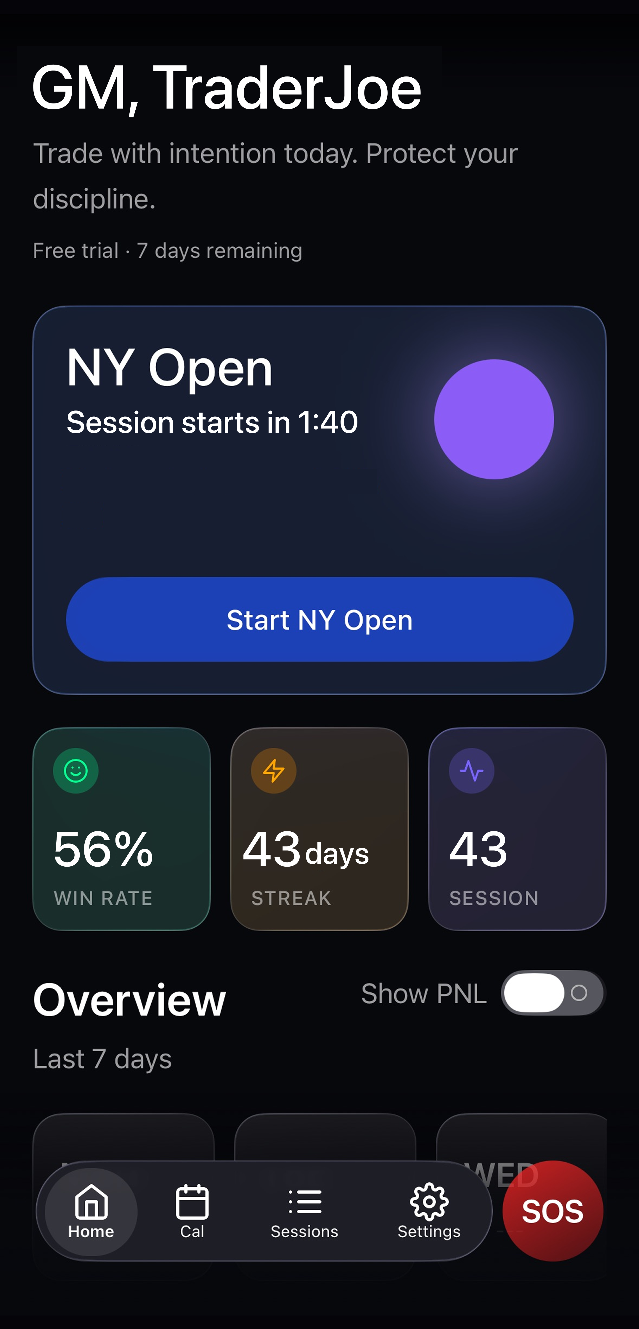 Home dashboard